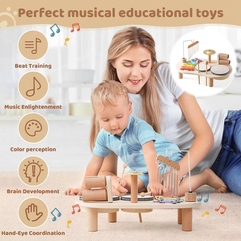 Montessori Wooden Musical Xylophone Toy for Babies & Toddlers