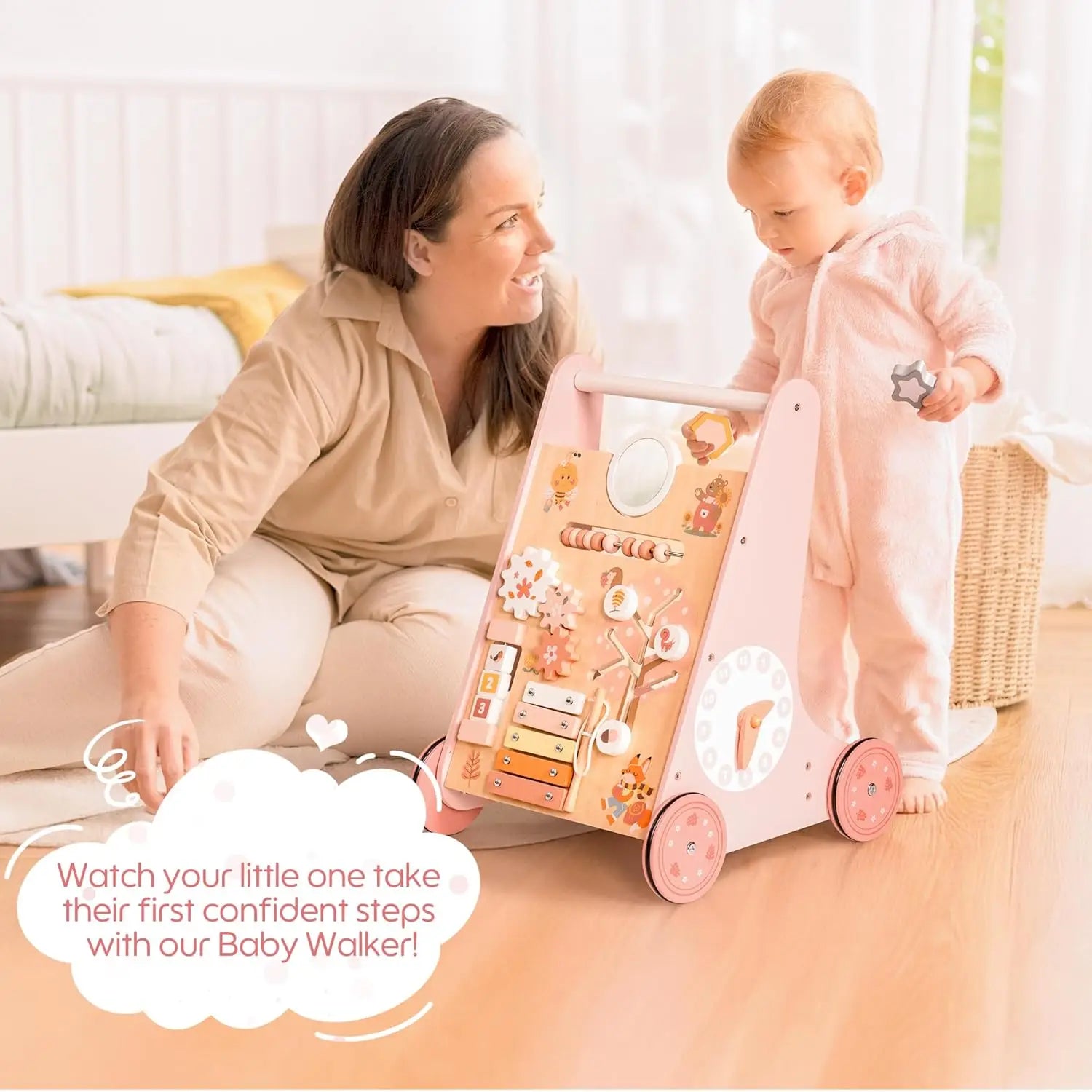 Robotime Robud Wooden Baby Walker