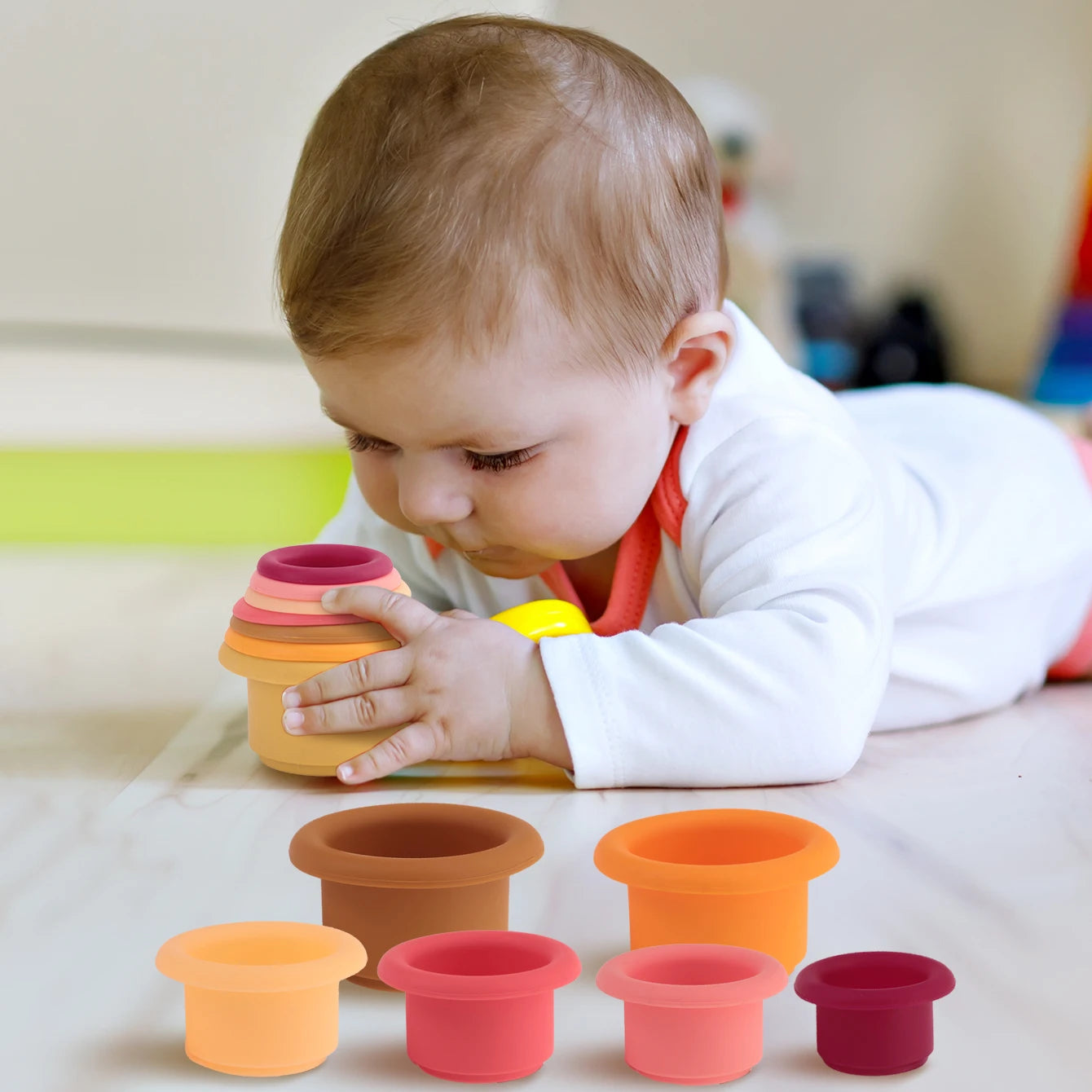 Silicone Cups Stacker Toys