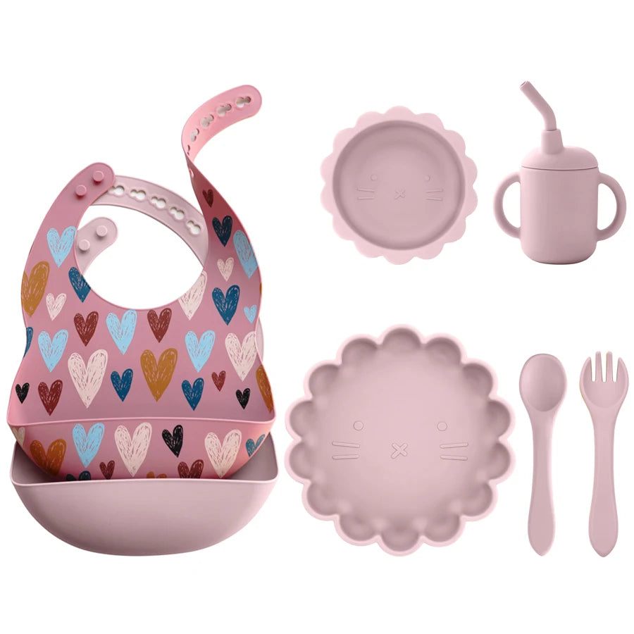 BPA Free Lion Shape Silicone Feeding Set