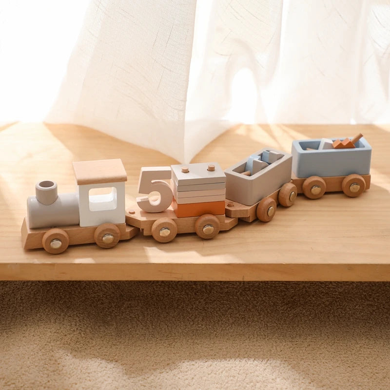Montessori Wooden Pull Along Trolley Toy