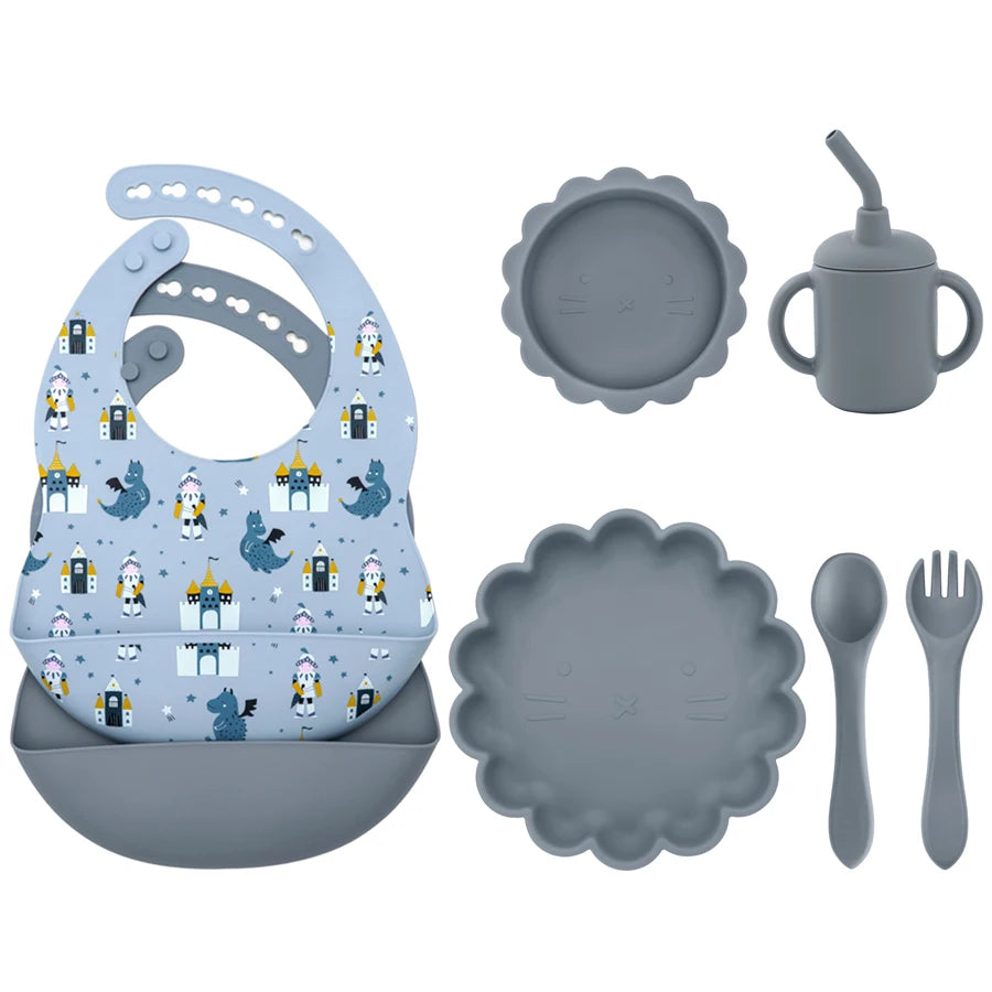 BPA Free Lion Shape Silicone Feeding Set