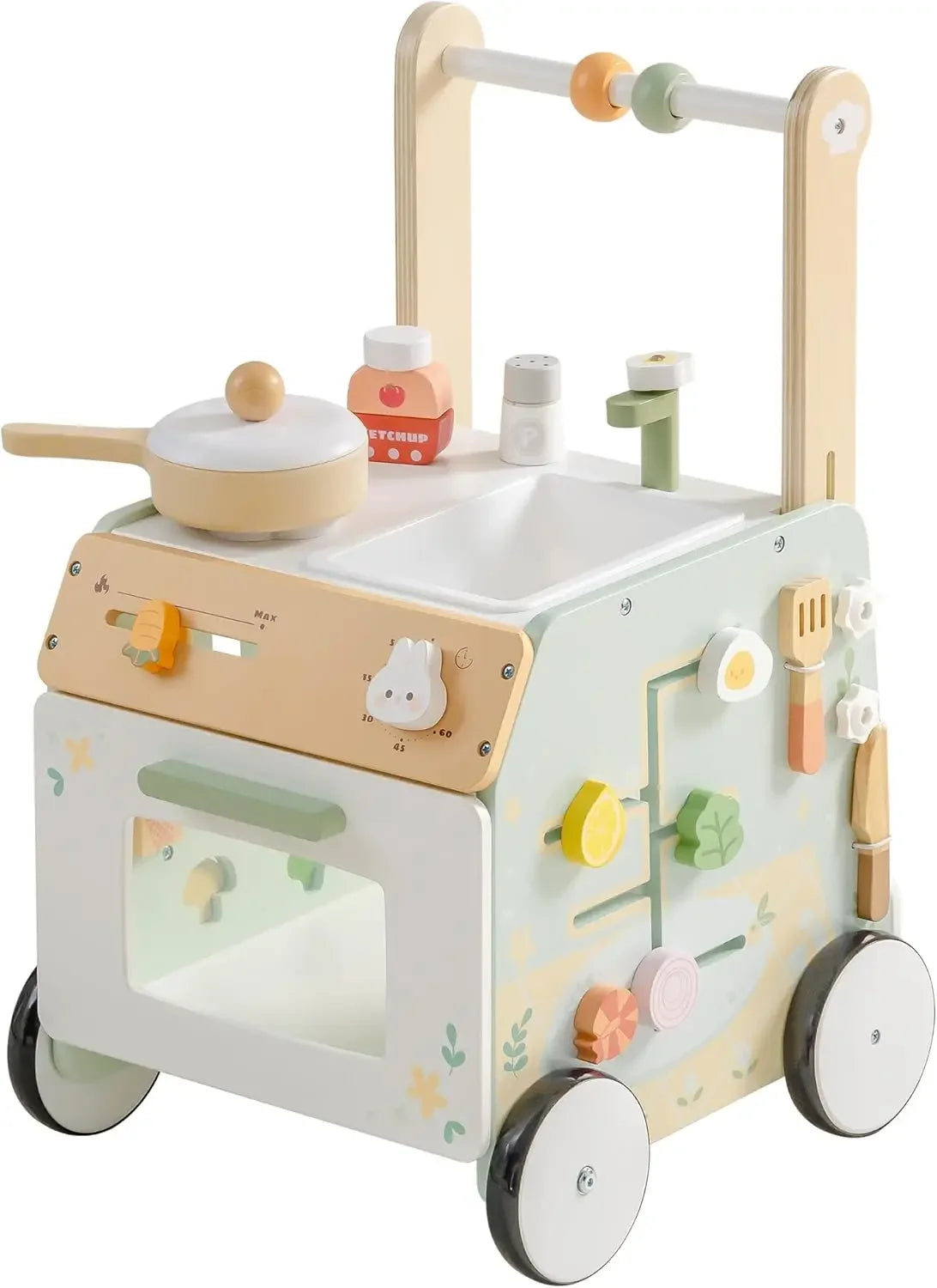 Robud Adjustable Wooden Baby Walker Kitchen