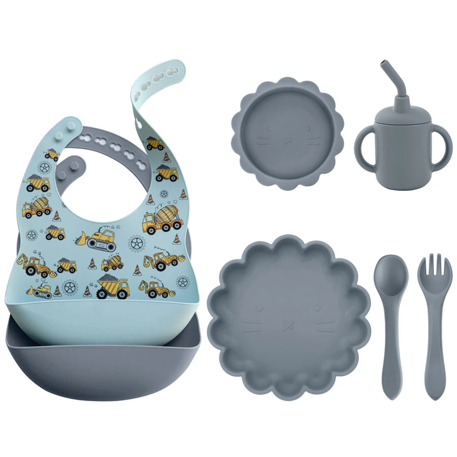 BPA Free Lion Shape Silicone Feeding Set