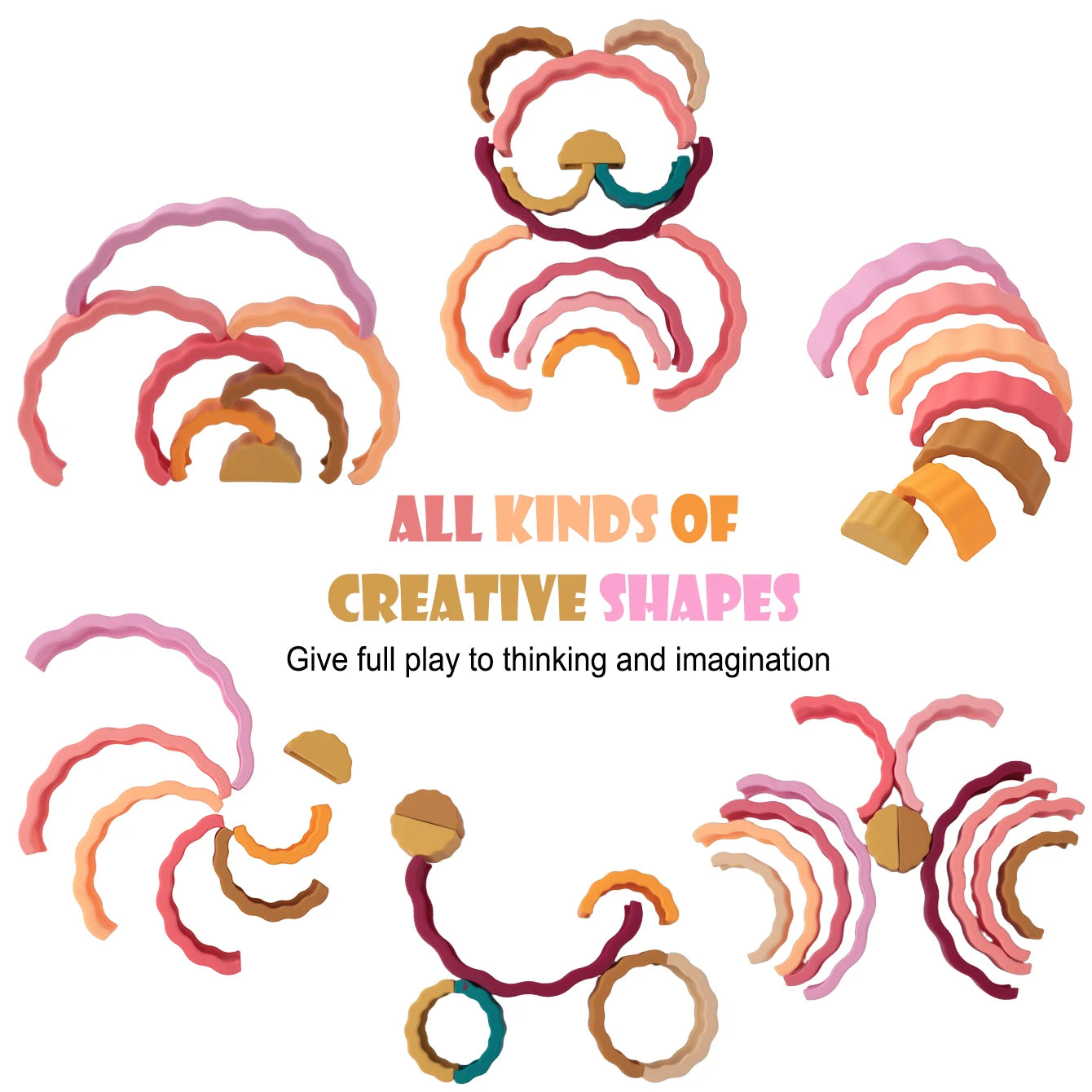 Silicone Rainbow Wave Stacking Toy