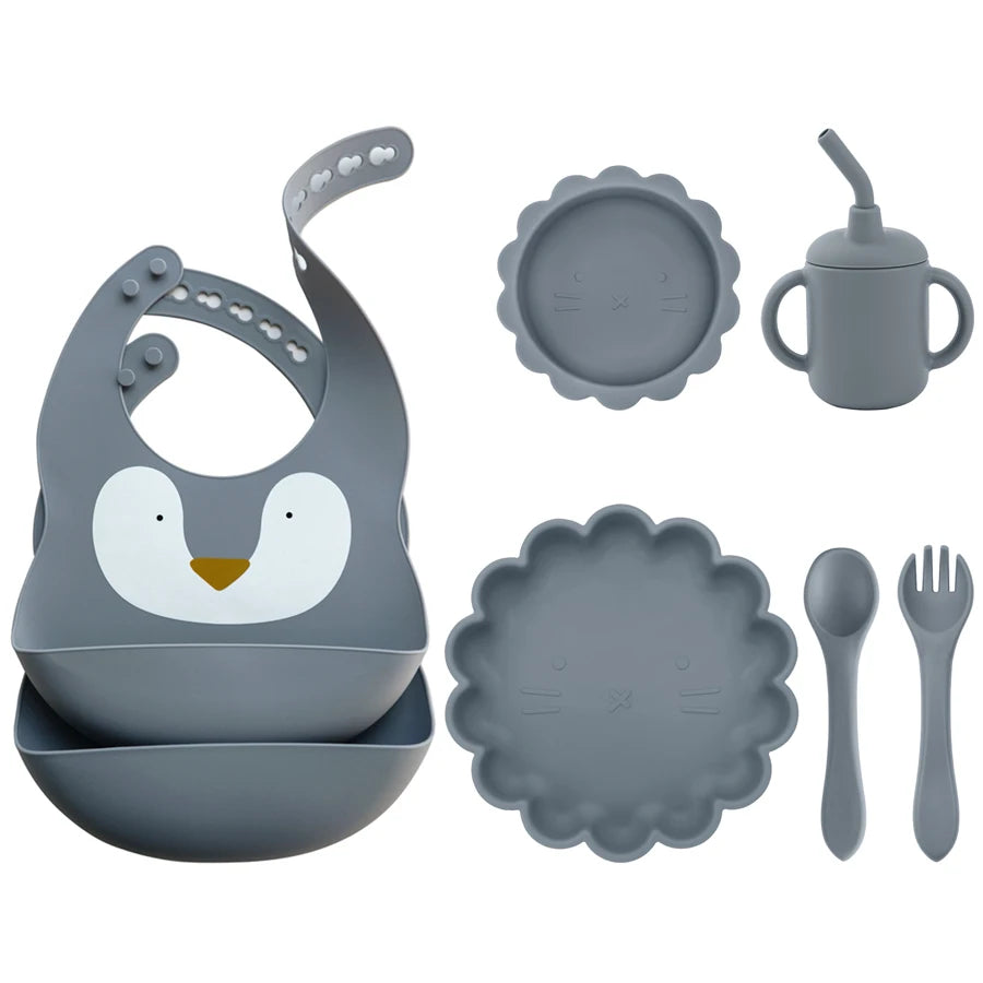 BPA Free Lion Shape Silicone Feeding Set