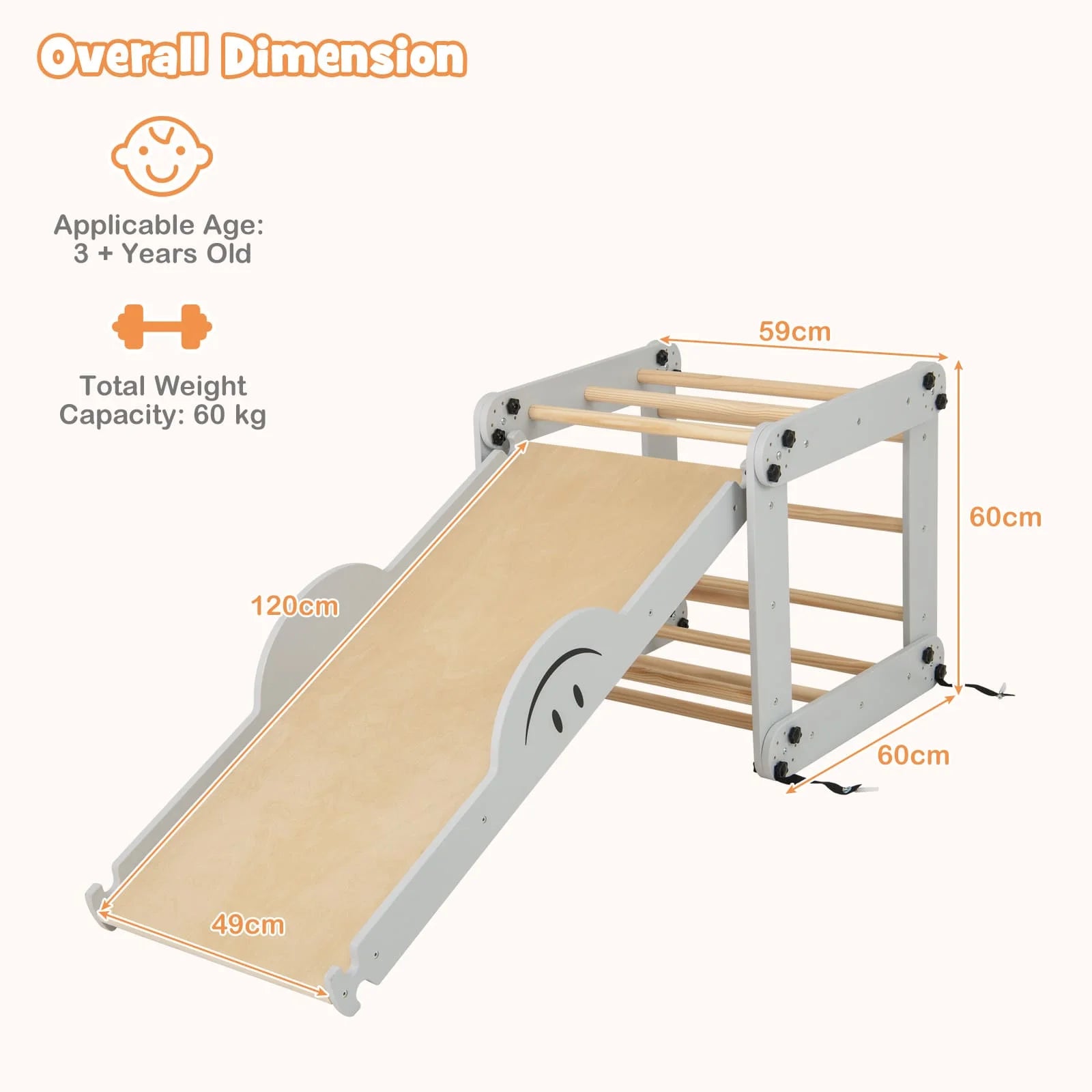 Kiddyroo™ Montessori Climbing Toy Set with Reversible Ramp