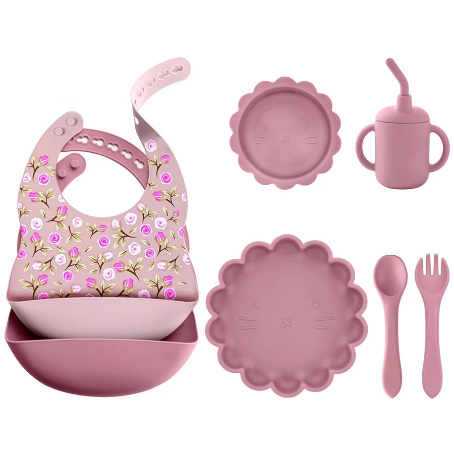 BPA Free Lion Shape Silicone Feeding Set