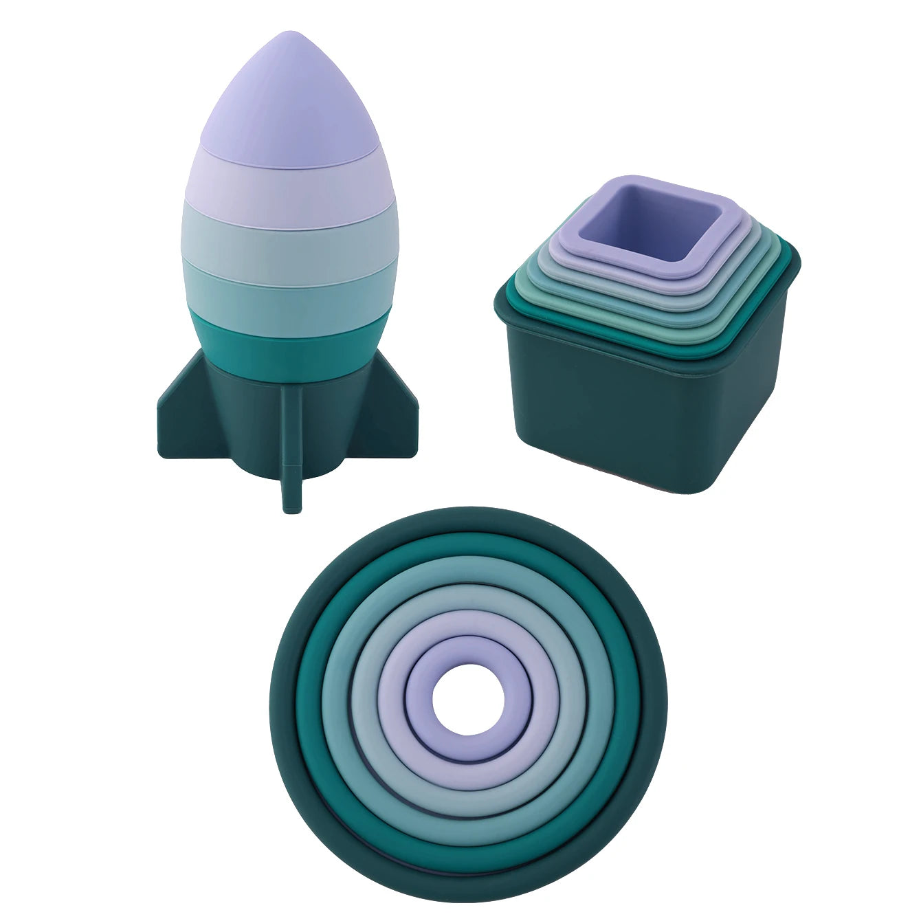 Silicone Educational Sensory Baby Building Toys