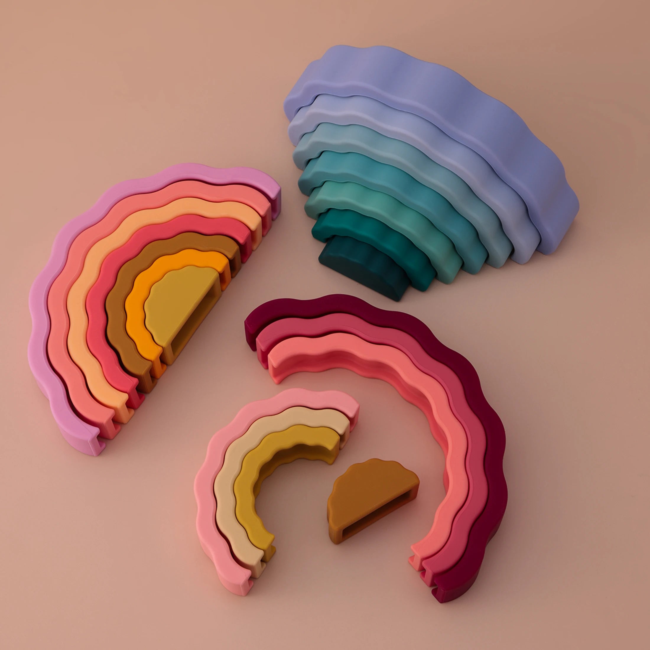 Silicone Rainbow Wave Stacking Toy