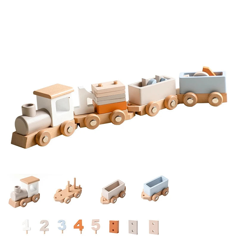 Montessori Wooden Pull Along Trolley Toy