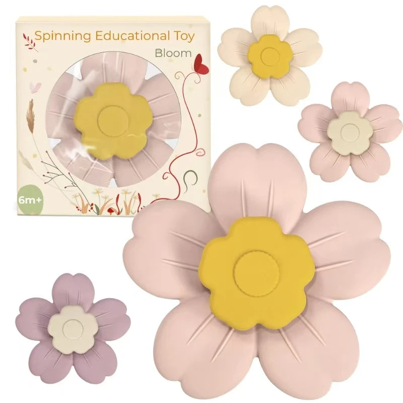 Silicone Flower Suction Spinner Toy – Spin, Stick & Play Anywhere!