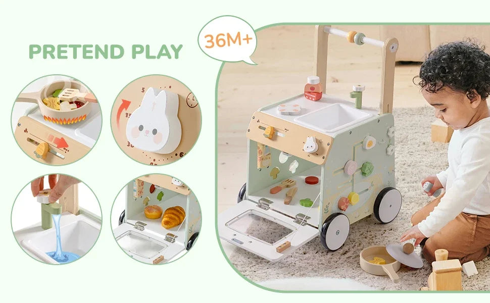 Robud Adjustable Wooden Baby Walker Kitchen
