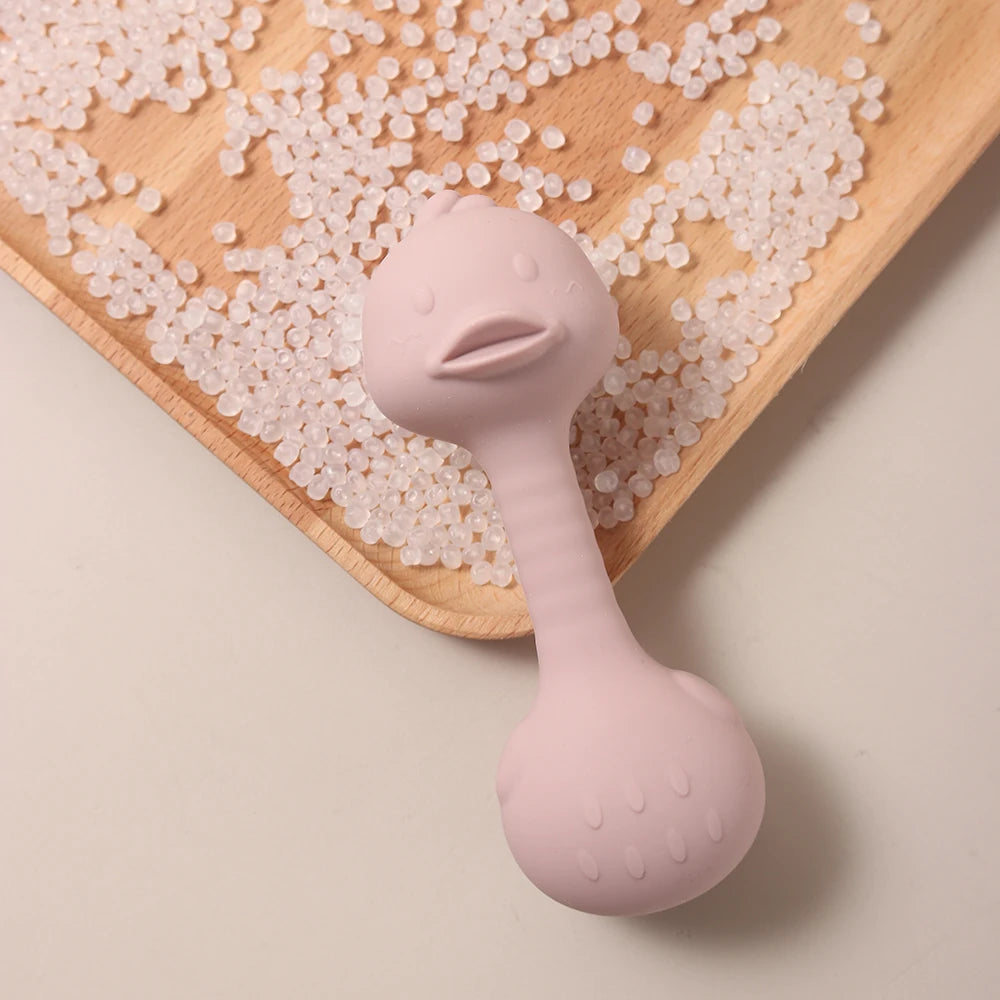 Silicone Baby Rattle Teether Toy