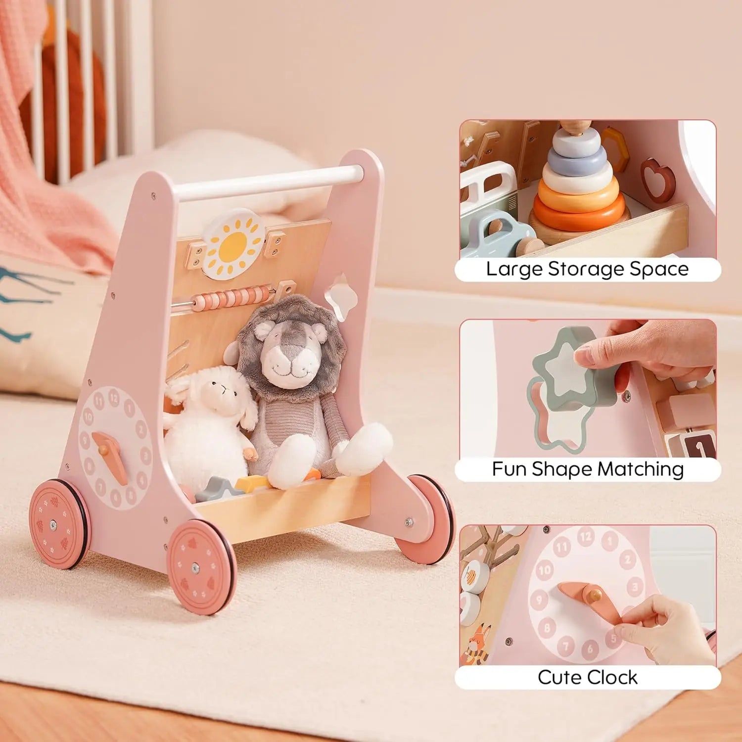 Robotime Robud Wooden Baby Walker
