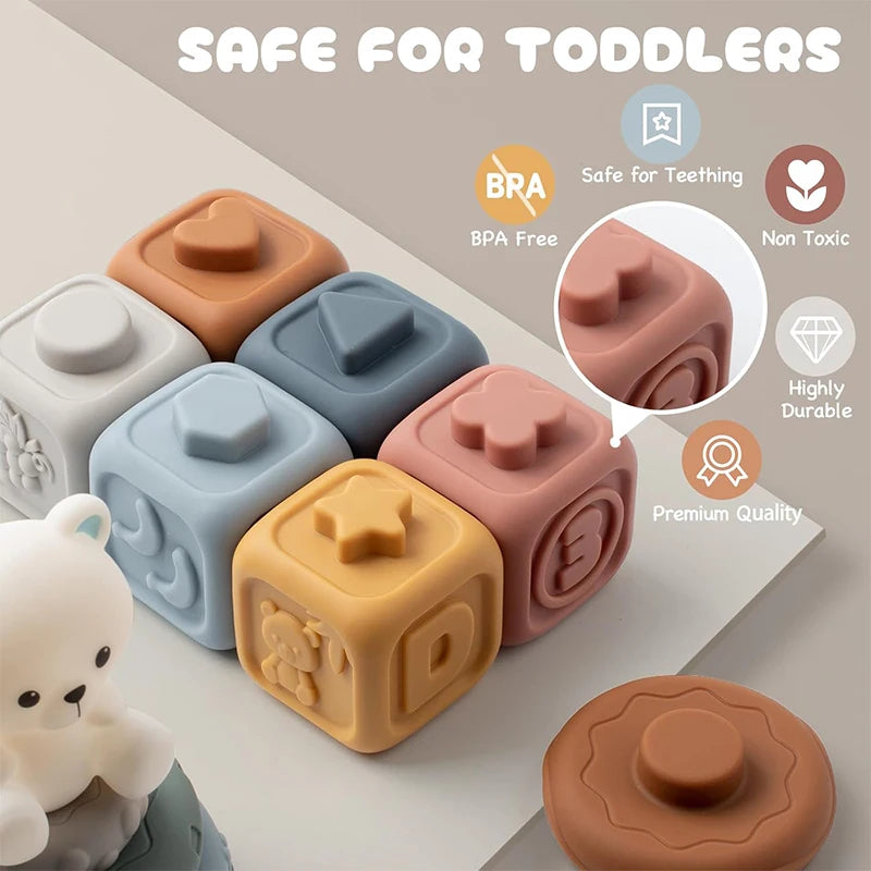 Montessori Baby Stacking Toy Set for Sensory & Fine Motor Skills