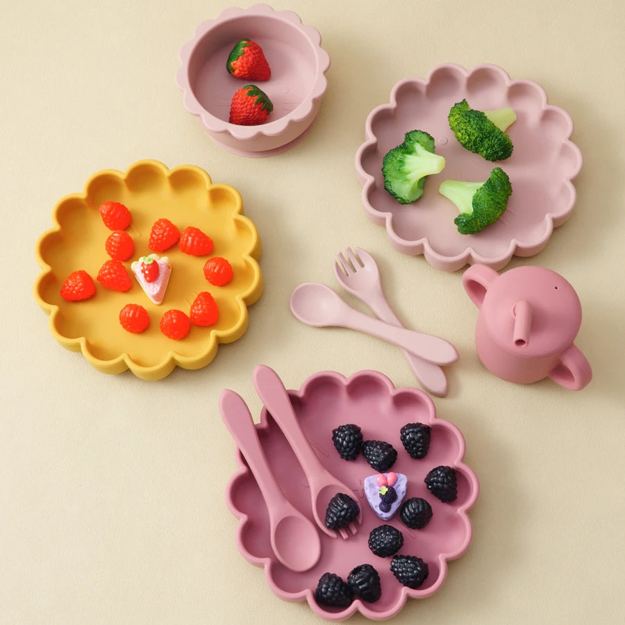 5 Pcs Lion Silicone Baby Feeding Set