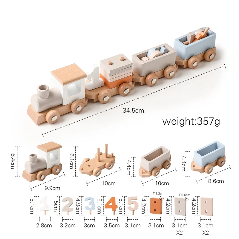 Montessori Wooden Pull Along Trolley Toy