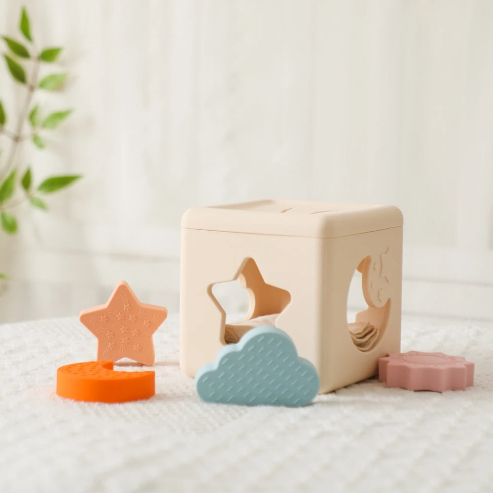 Silicone Baby Tissue Box Toy for Sensory Play & Development