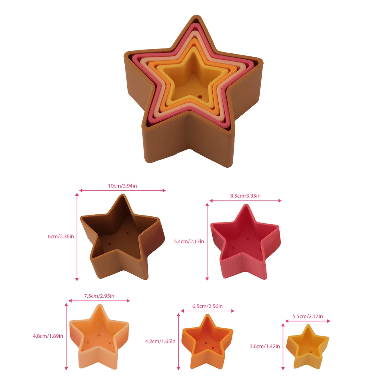 Star Shape Silicone Stacking Toy