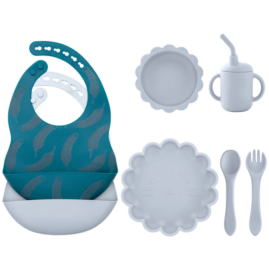 BPA Free Lion Shape Silicone Feeding Set