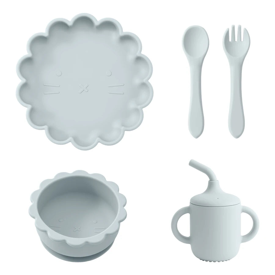 5 Pcs Lion Silicone Baby Feeding Set