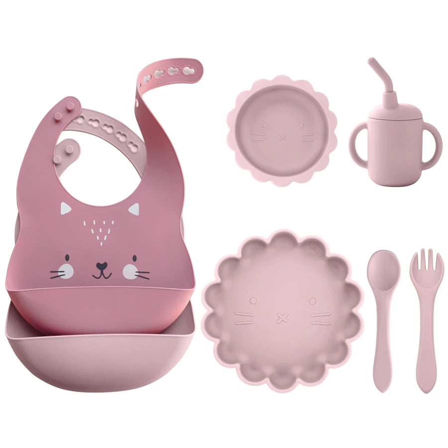 BPA Free Lion Shape Silicone Feeding Set