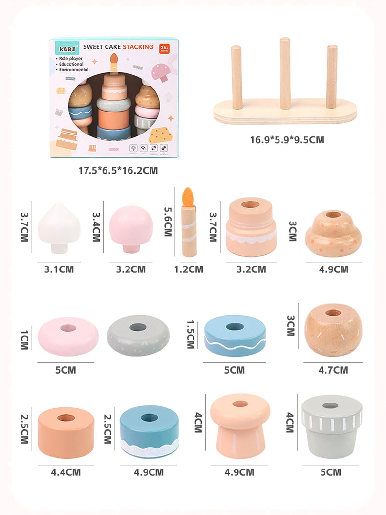 Kiddyroo™ Sweet Cake Montessori Stacking Toy