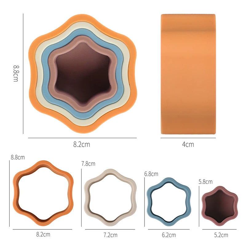 Flower Shaped Silicone Stacker Toys