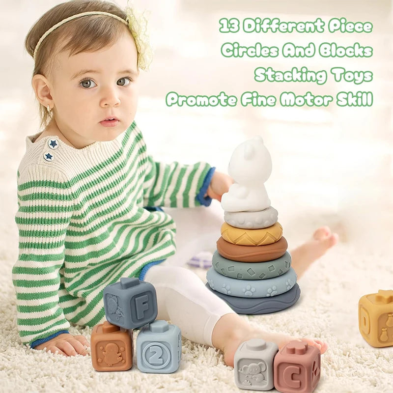 Montessori Baby Stacking Toy Set for Sensory & Fine Motor Skills
