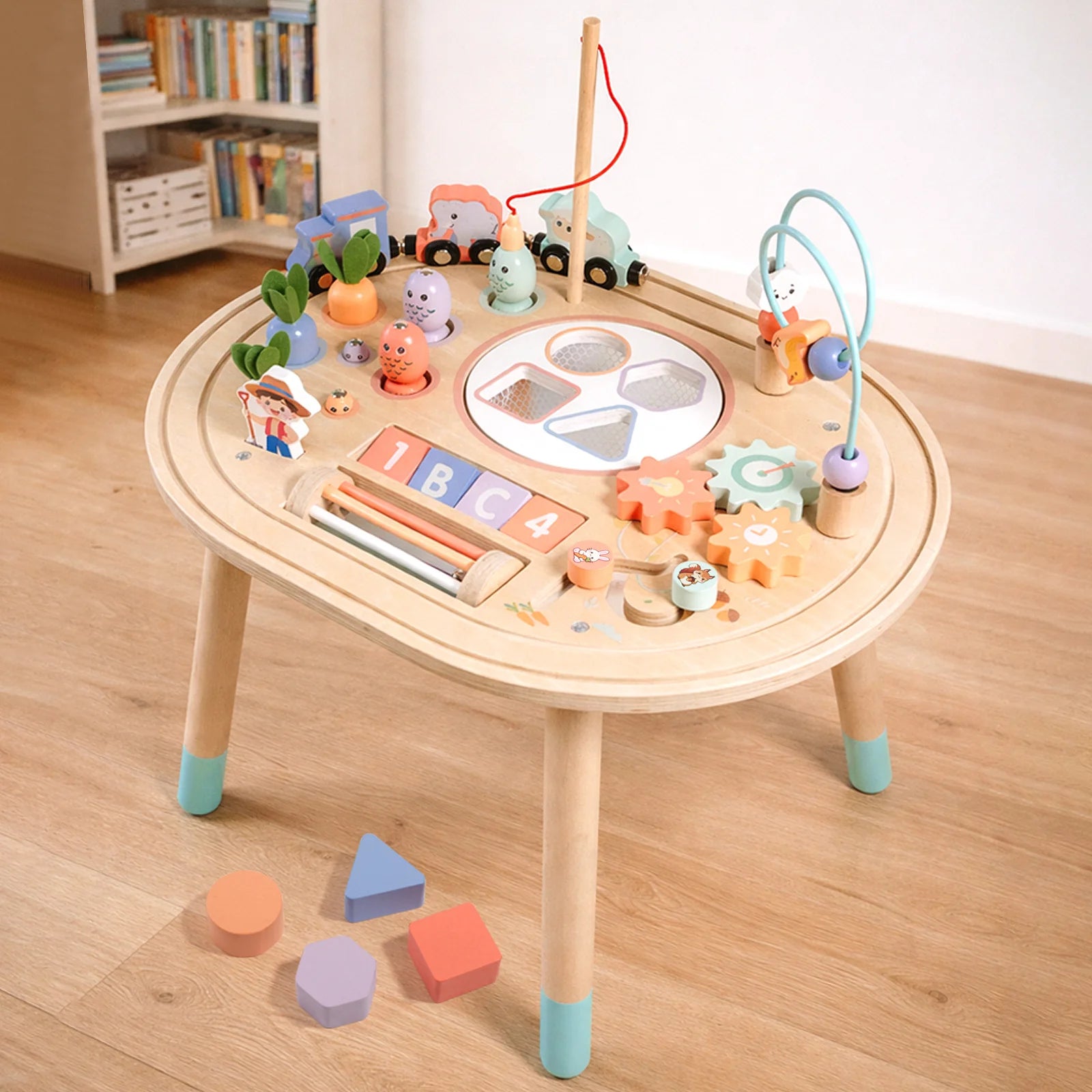 10-in-1 Wooden Educational Montessori Activity Table for Kids