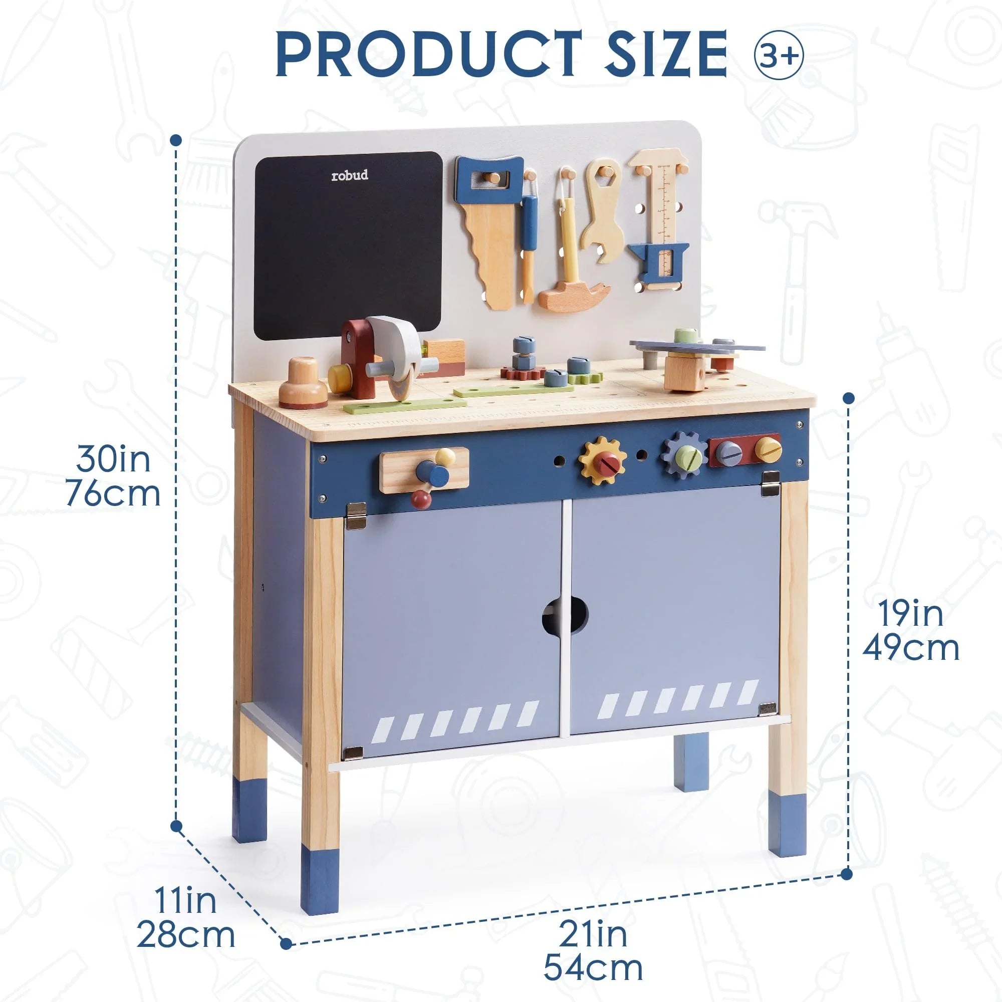 Robotime Robud Wooden Workbench for Kids 3+