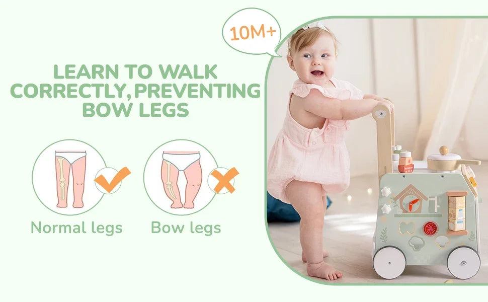 Robud Adjustable Wooden Baby Walker Kitchen