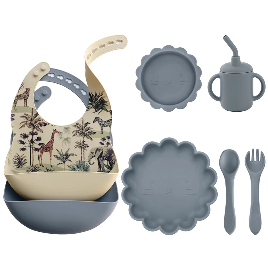BPA Free Lion Shape Silicone Feeding Set