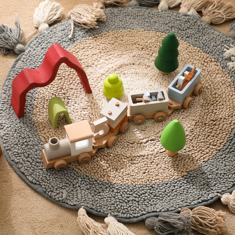 Montessori Wooden Pull Along Trolley Toy