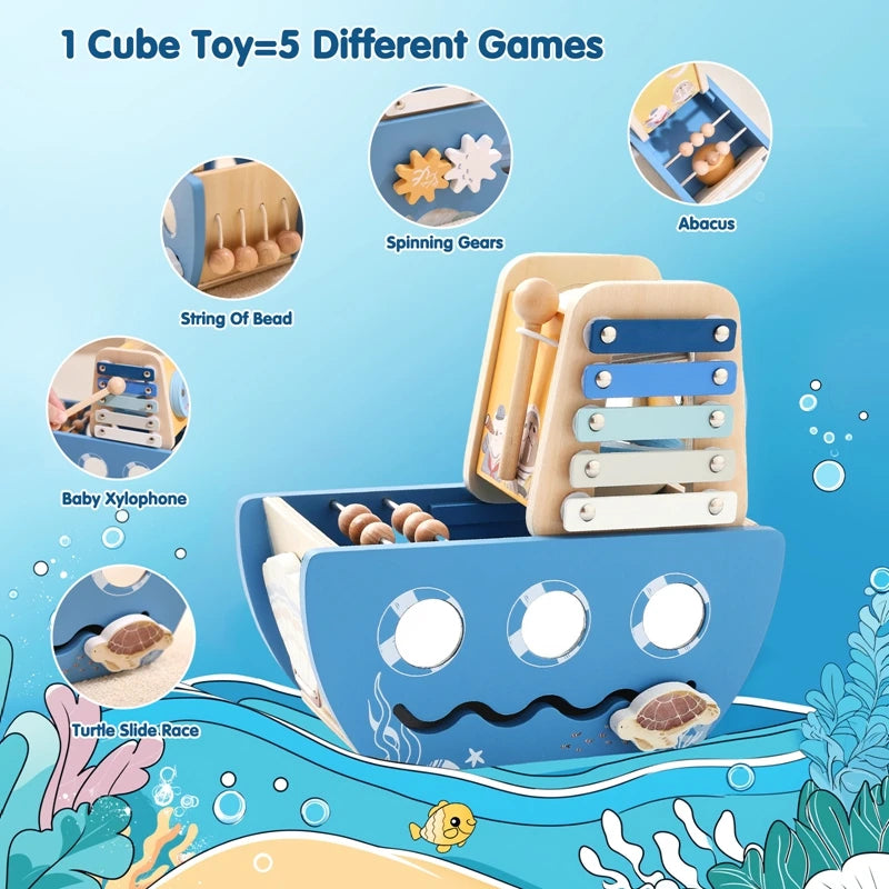 Montessori Wooden Ship Toy