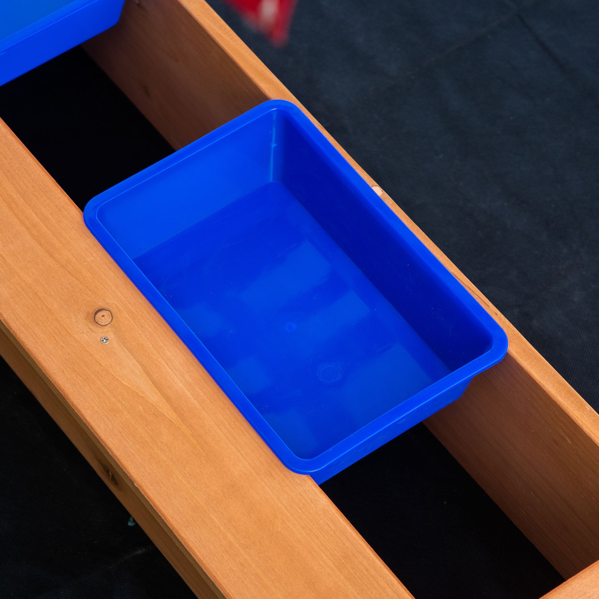 Outdoor Wooden Sandbox with Adjustable Canopy