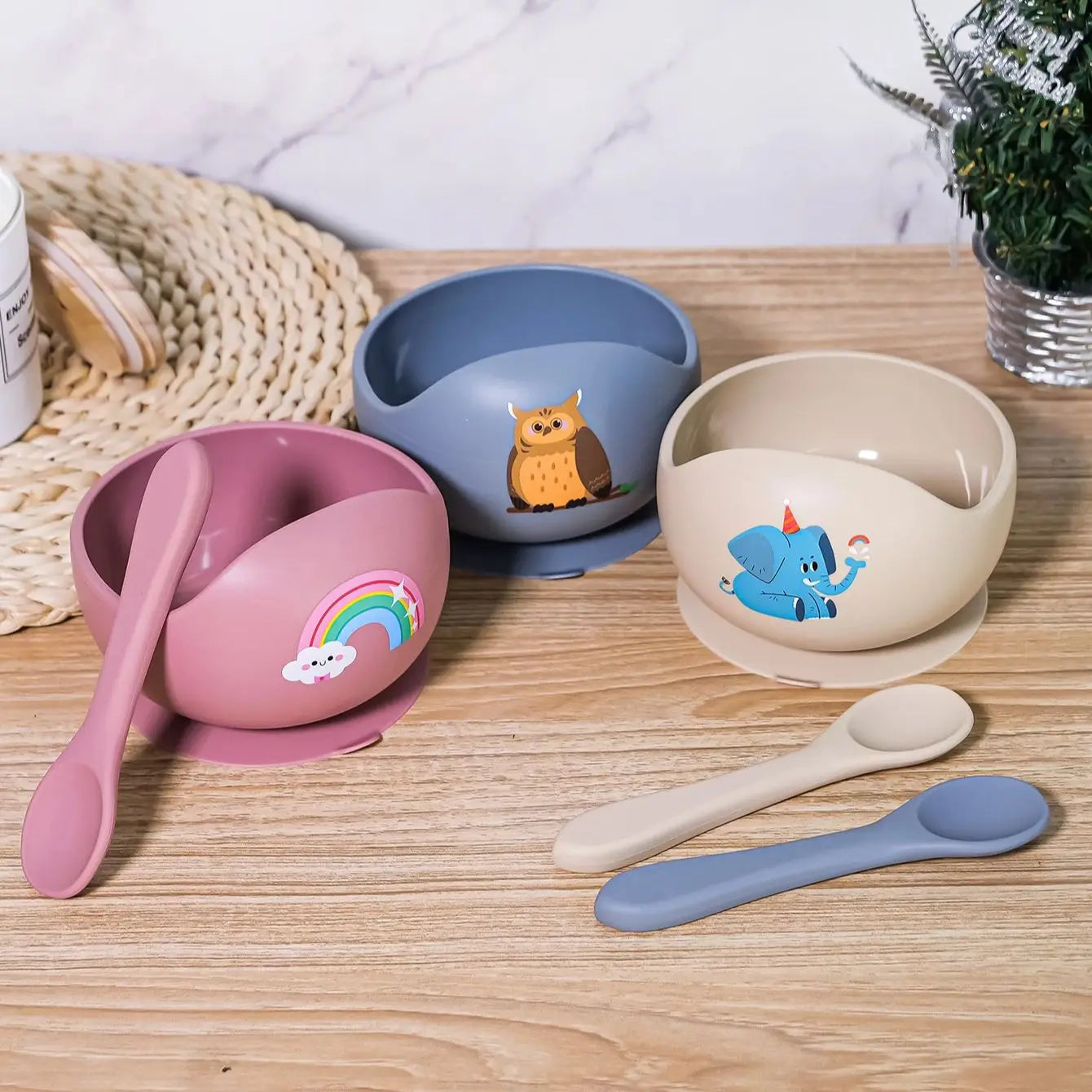 Silicone Baby Feeding Bowl With Spoon