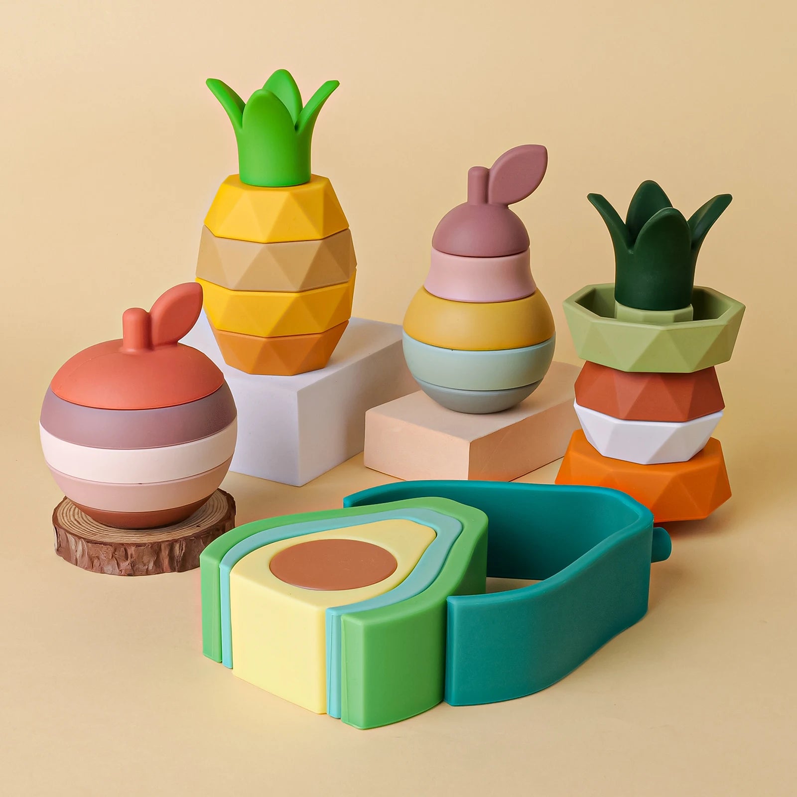 Silicone Fruit Stacking Toys