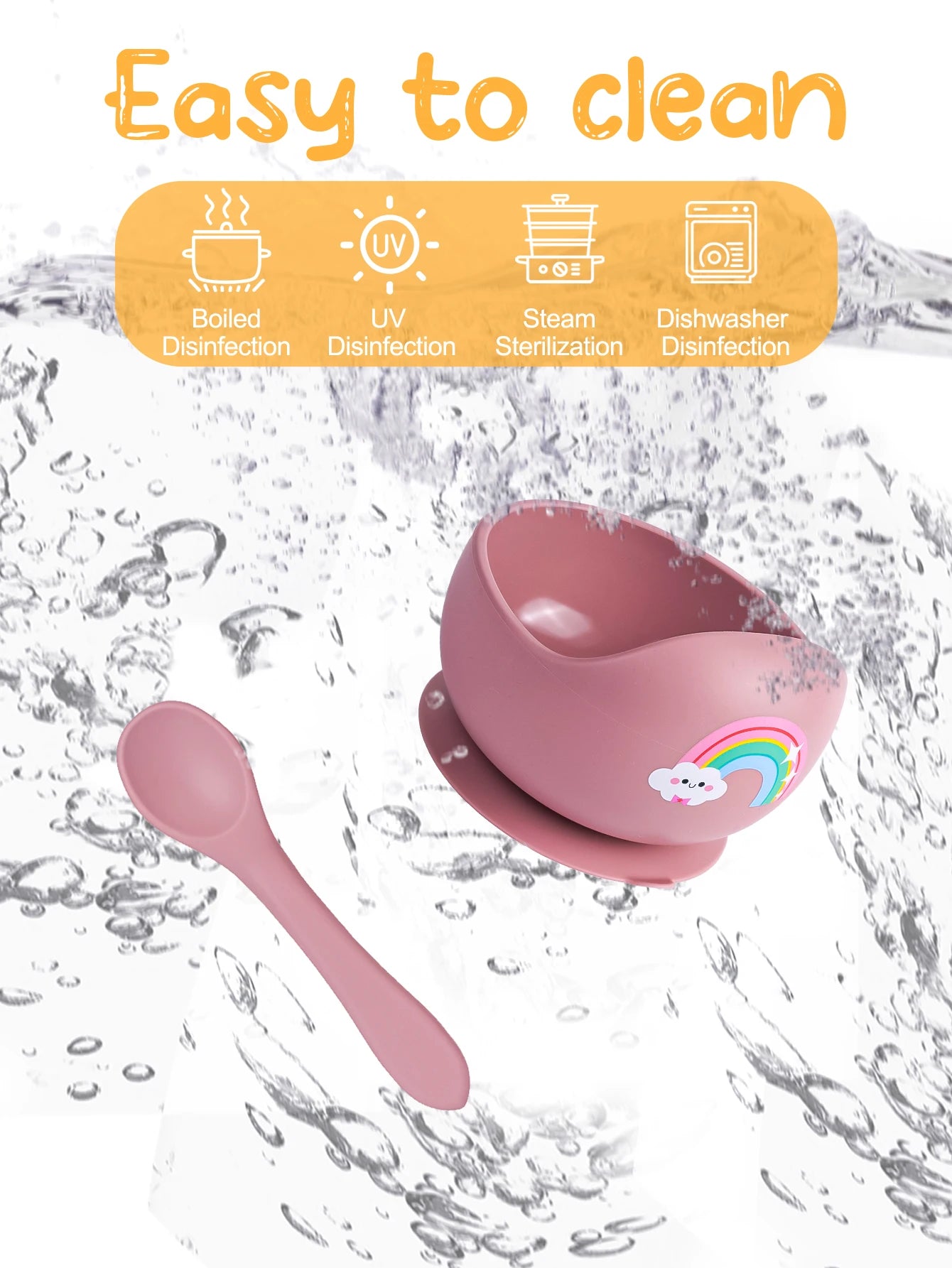 Silicone Baby Feeding Bowl With Spoon