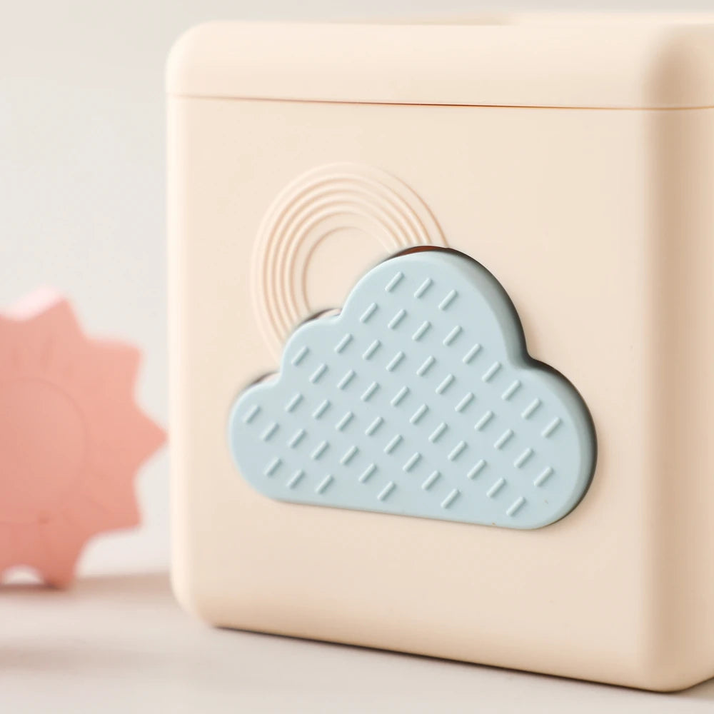 Silicone Baby Tissue Box Toy for Sensory Play & Development