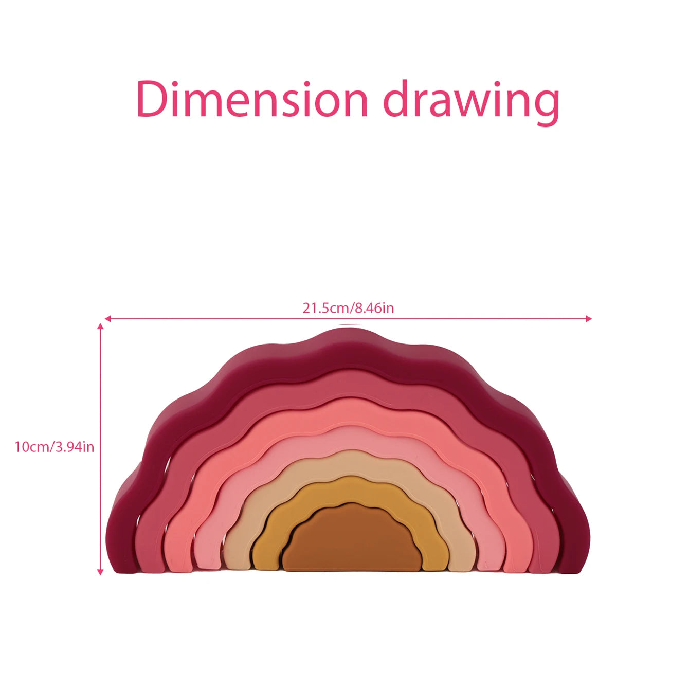 Silicone Rainbow Wave Stacking Toy