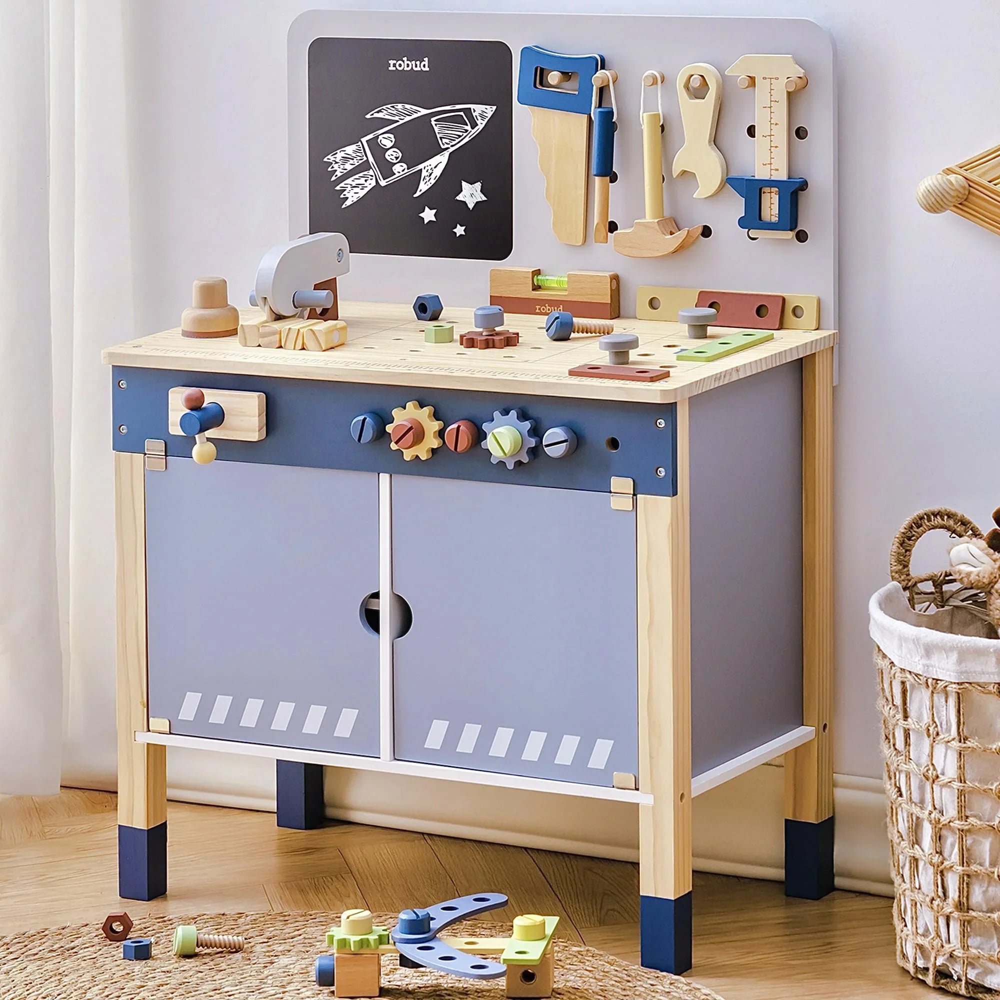 Robotime Robud Wooden Workbench for Kids 3+