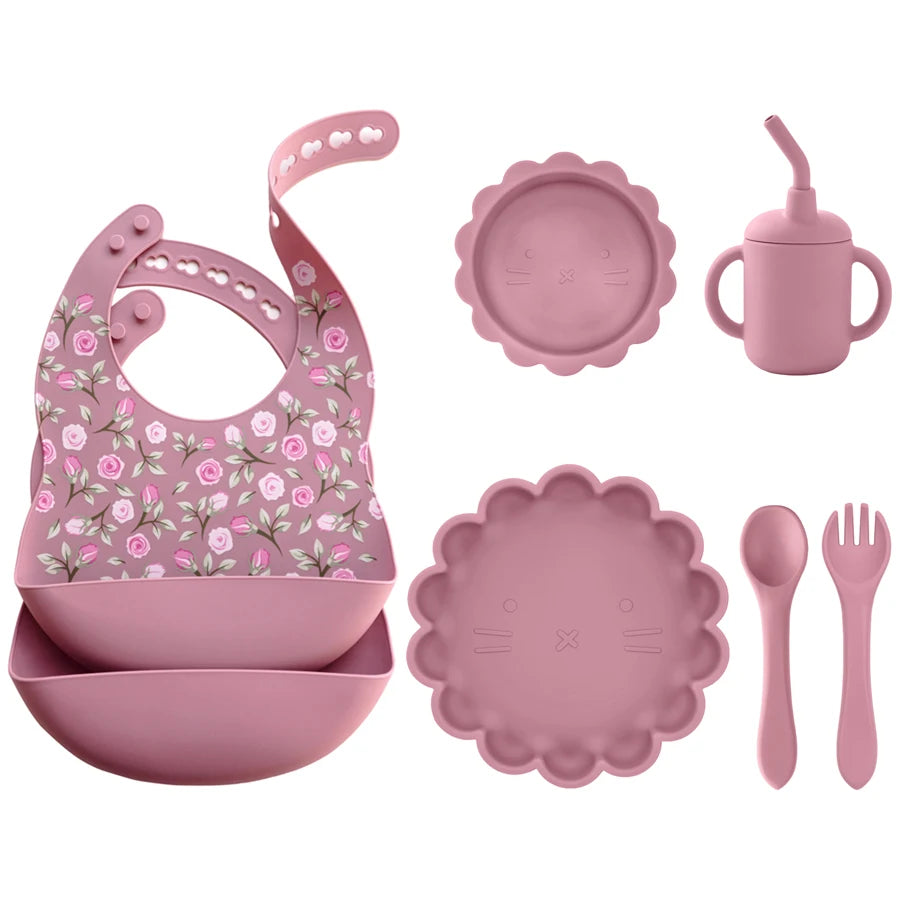BPA Free Lion Shape Silicone Feeding Set