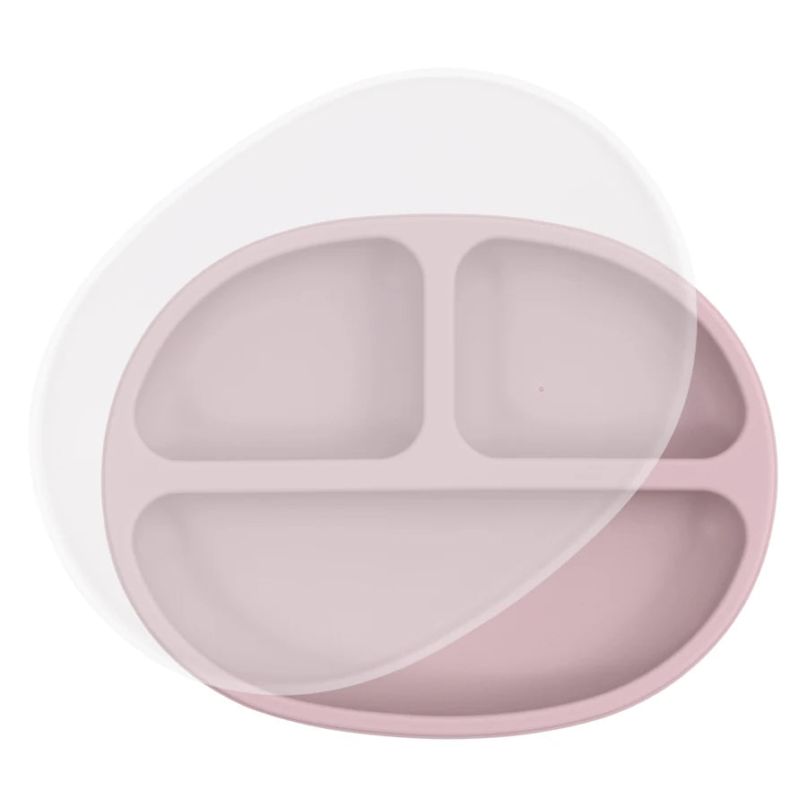 Silicone Baby Suction Feeding Plate with Lid