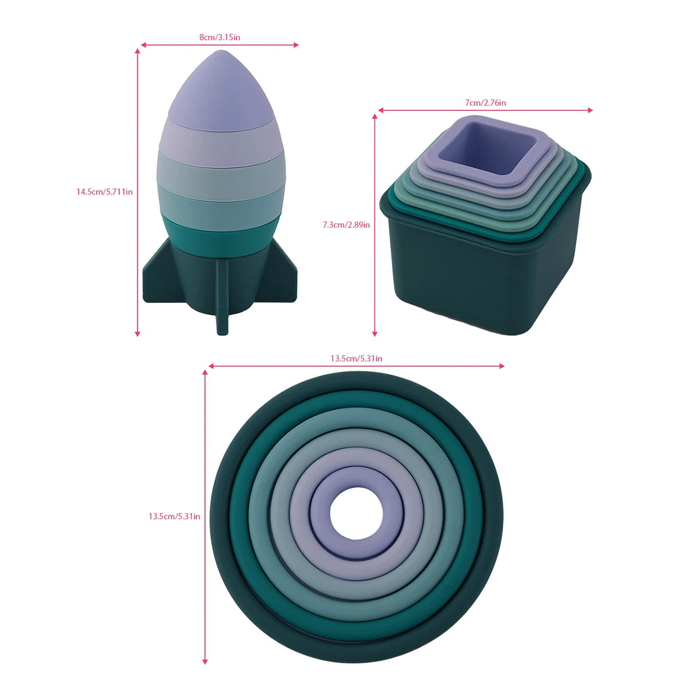 Silicone Educational Sensory Baby Building Toys