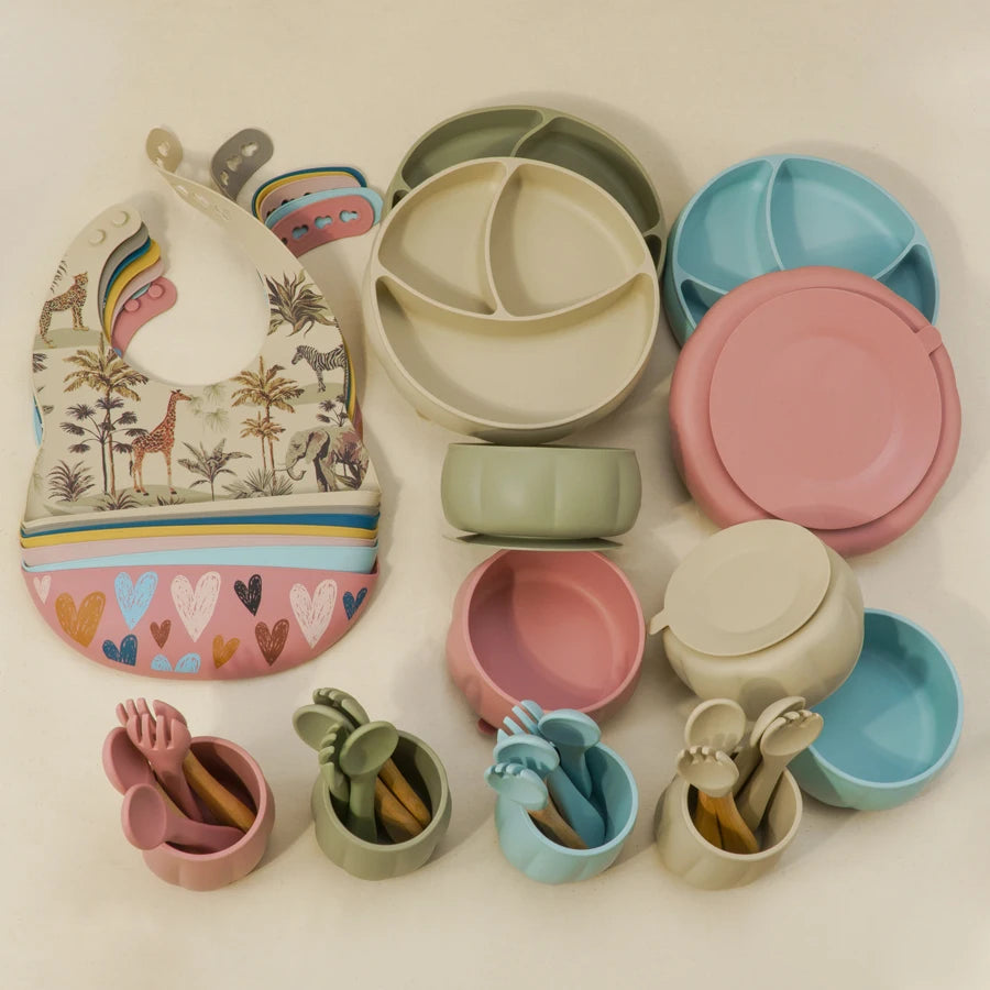 New Edition 8-piece Colourful Baby Feeding Set