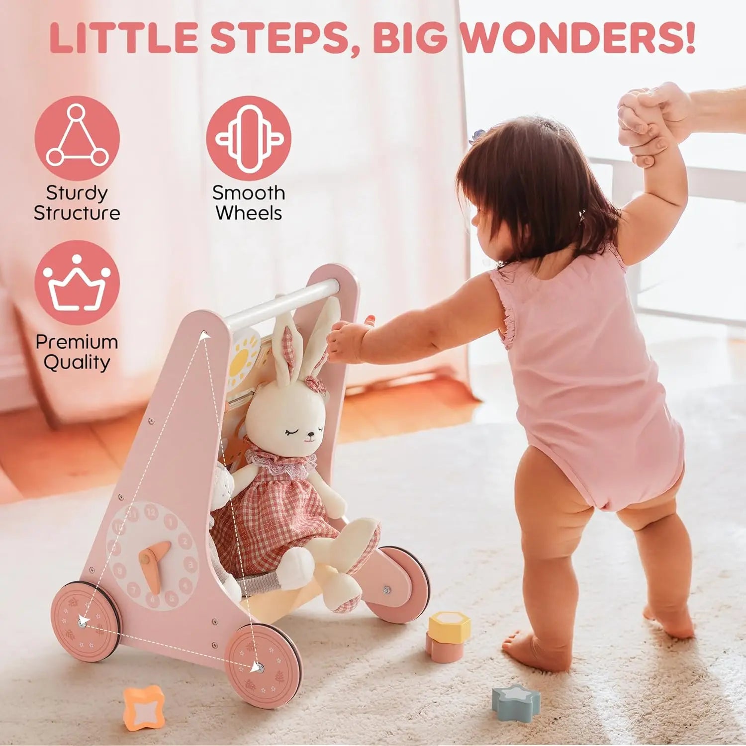 Robotime Robud Wooden Baby Walker