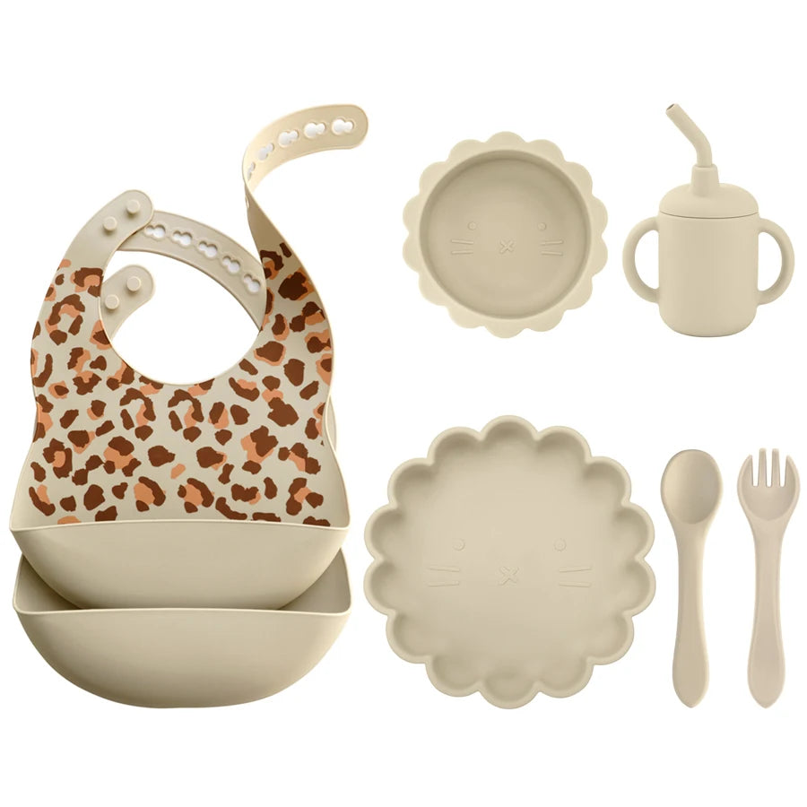 BPA Free Lion Shape Silicone Feeding Set
