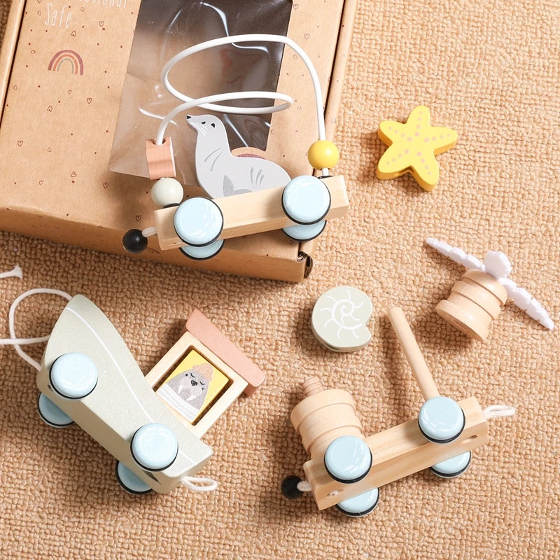Pull-String Wooden Montessori Educational Toy